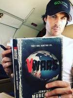 Ian Somerhalder with V-Wars book